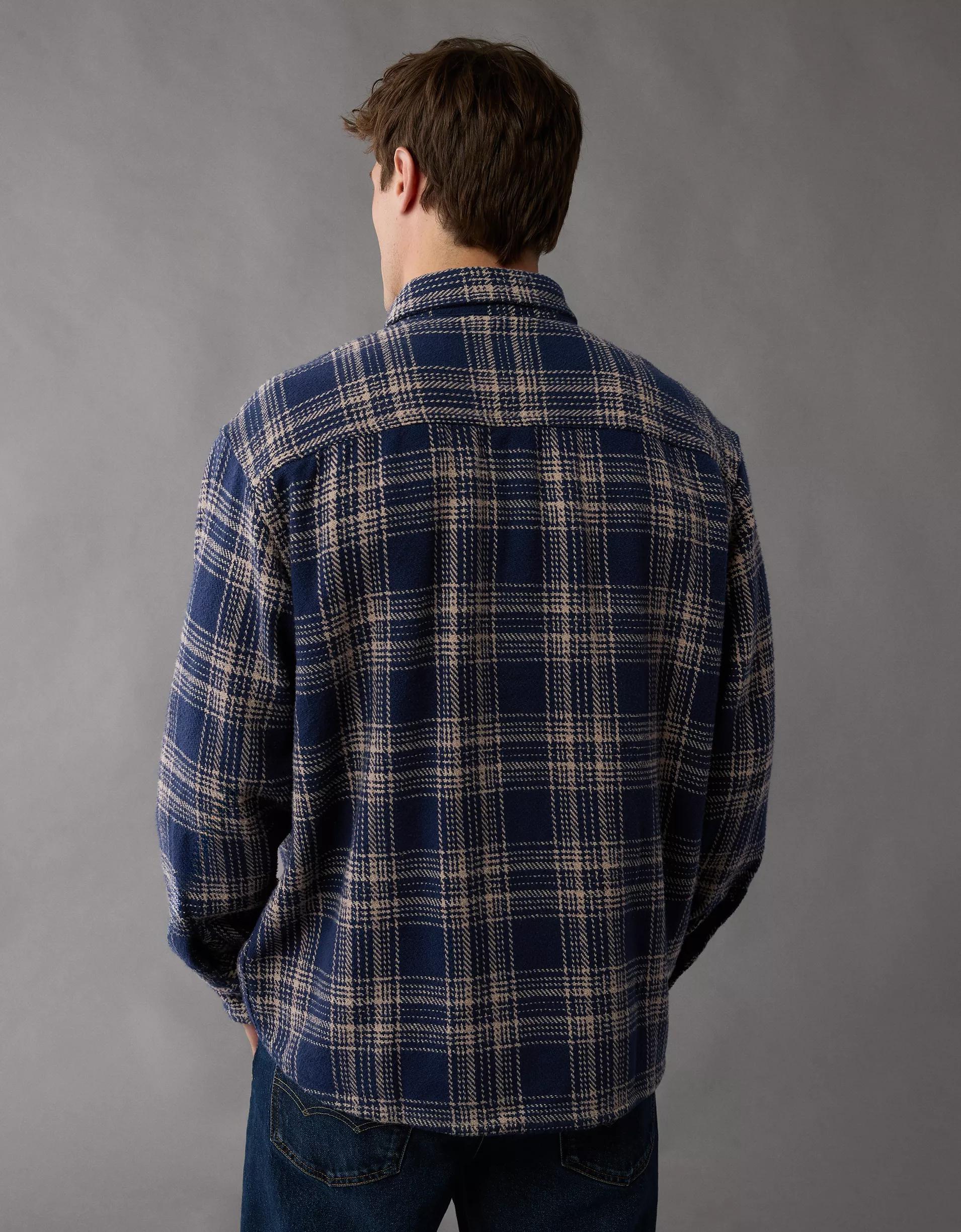 AE Textured Flannel Shirt Product Image