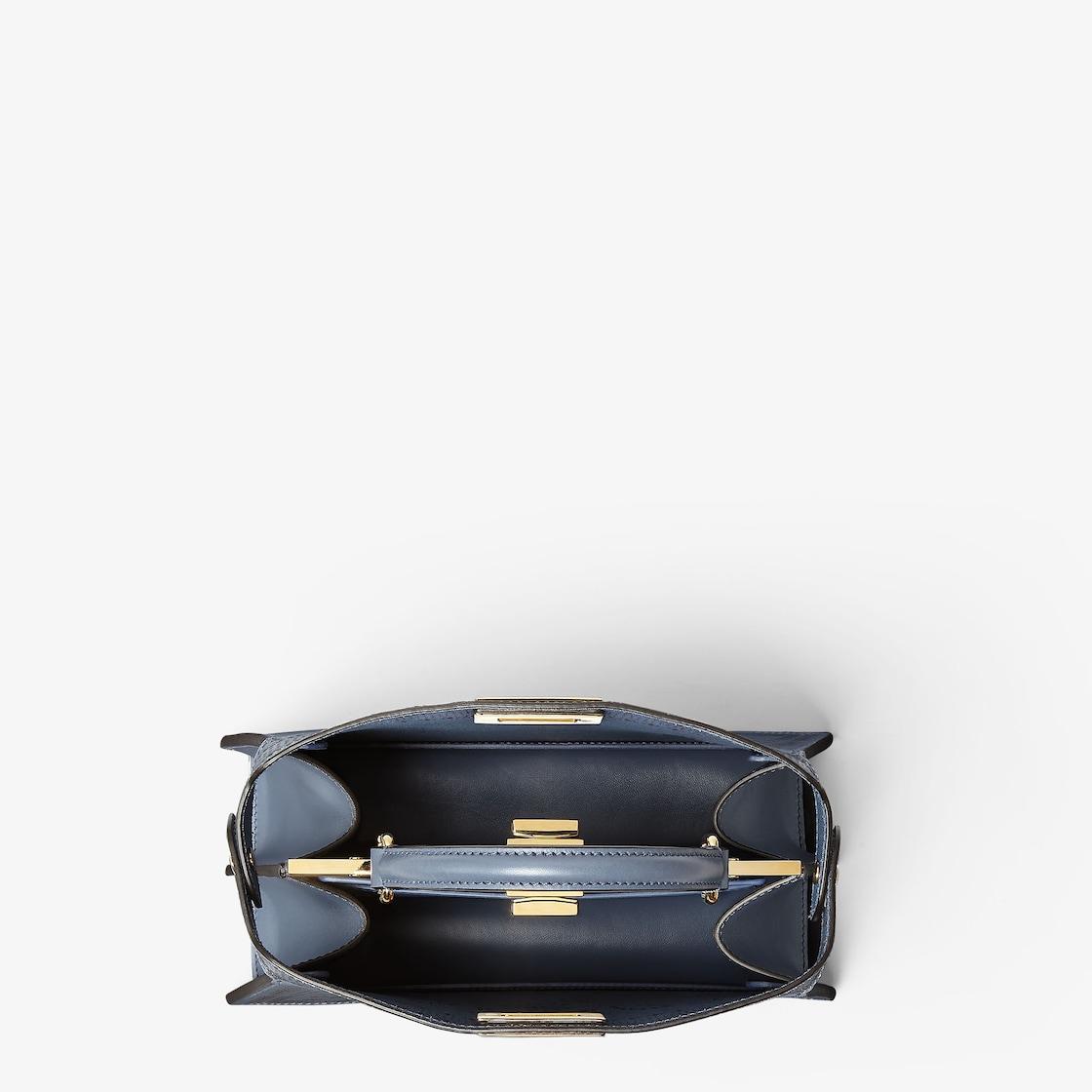 Peekaboo ISeeU SmallBlue leather bag with laser-cut Coral Bandana motif Product Image