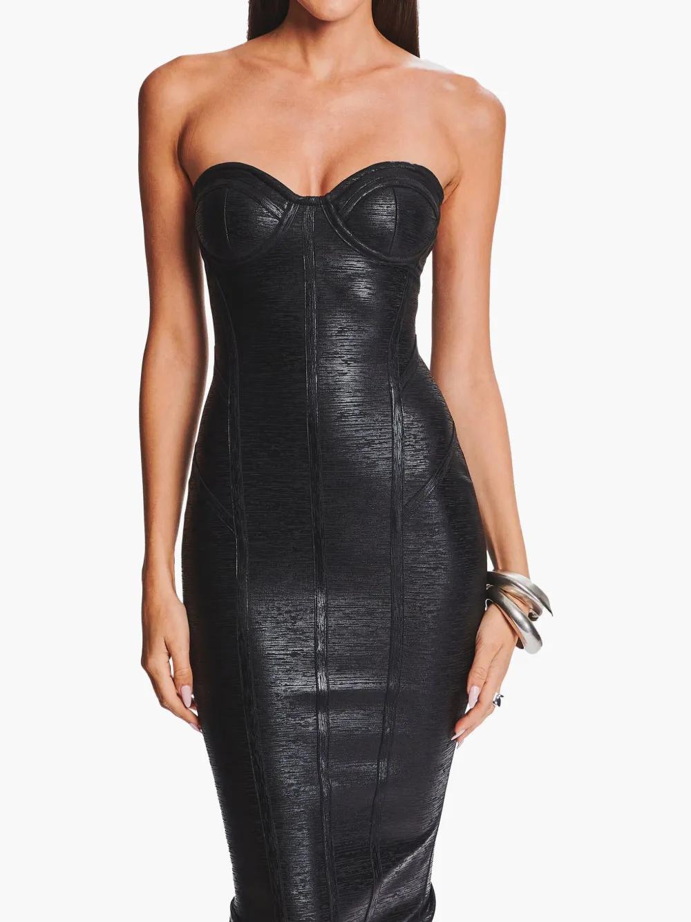 Charlize coated knit dress Product Image