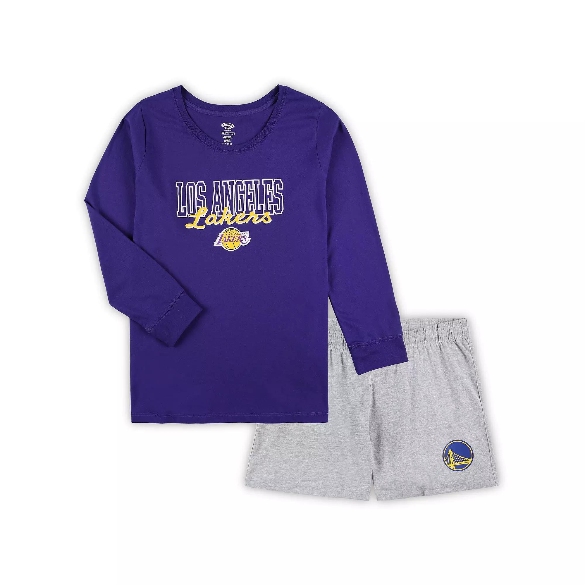 Women's Concepts Sport Purple/Heather Gray Los Angeles Lakers Plus  Product Image