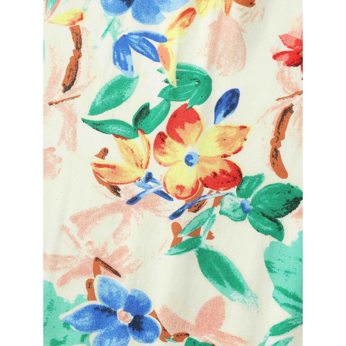 Plus Size Sunkissed Florals Pockets Midi Dress Apricot Women V-neck Short sleeve Curvy BloomChic 18-20/2X Product Image