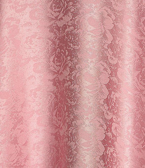 B. Darlin Satin Floral Print Cowl Neck Lace-Up Back Long Dress Product Image