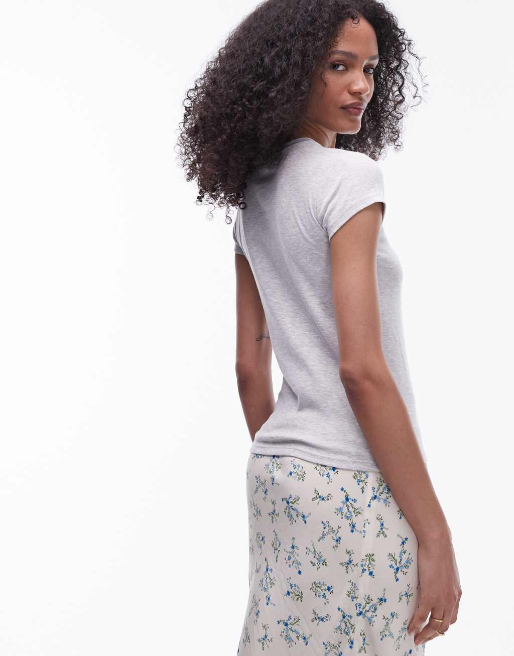 Topshop everyday tee in heather gray  Product Image