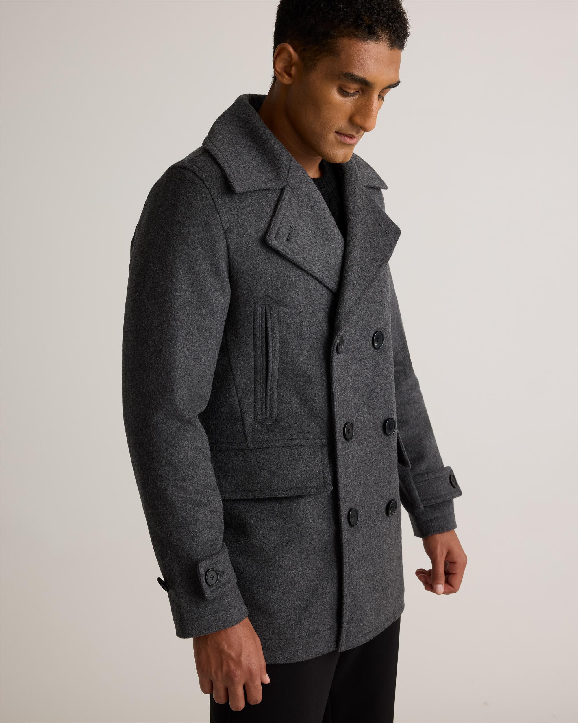 Quince | Men's Italian Wool Double-Breasted Officer Topcoat Wool/Nylon Product Image