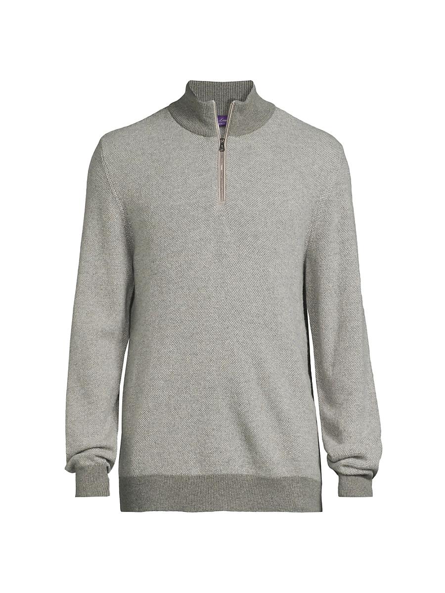 Mens Birdseye Cashmere Quarter-Zip Sweater Product Image