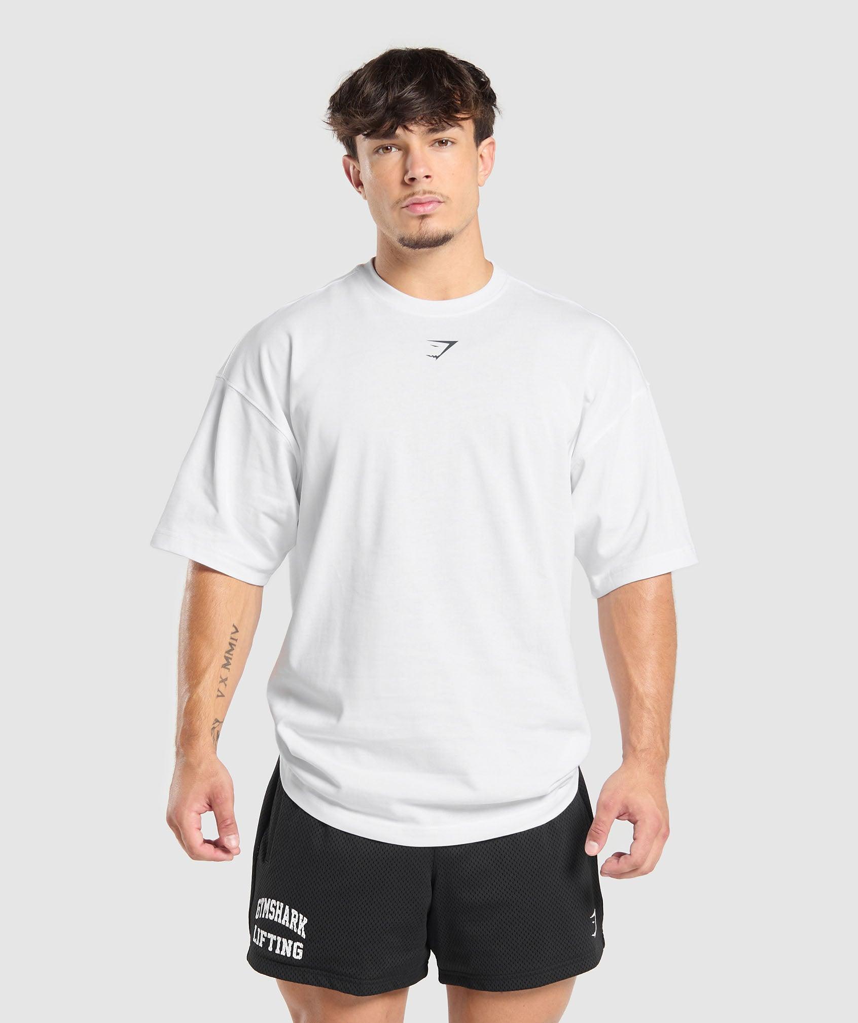 Gymshark Lifting Club T-Shirt - White/Pitch Grey Male Product Image