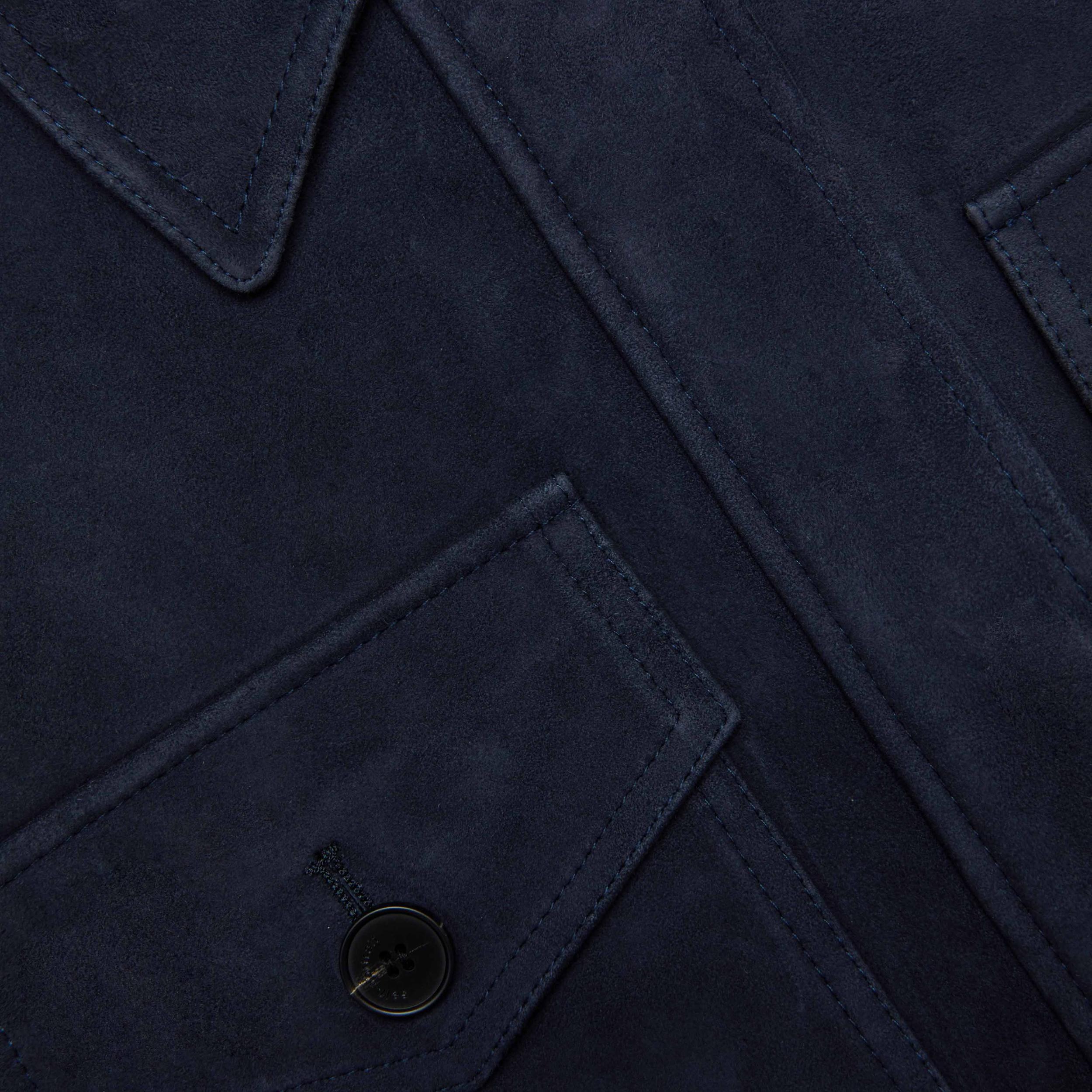 Navy Suede Oversized Jacket Product Image