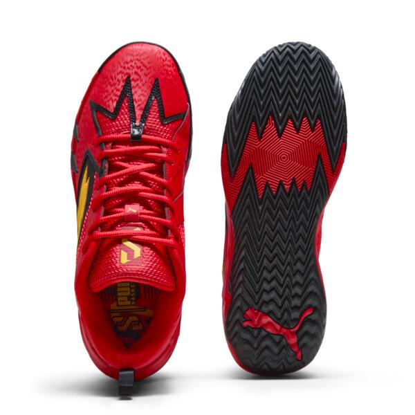 PUMA Scoot Zeros Retro Portland Men's Basketball Shoes in For All Time Red/Yellow Sizzle Product Image
