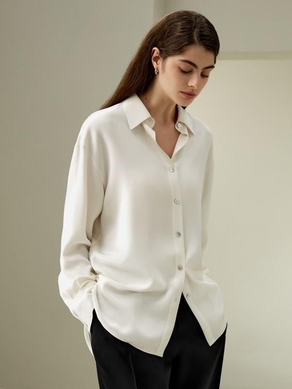 The One Relaxed Fit Silk Shirt Product Image