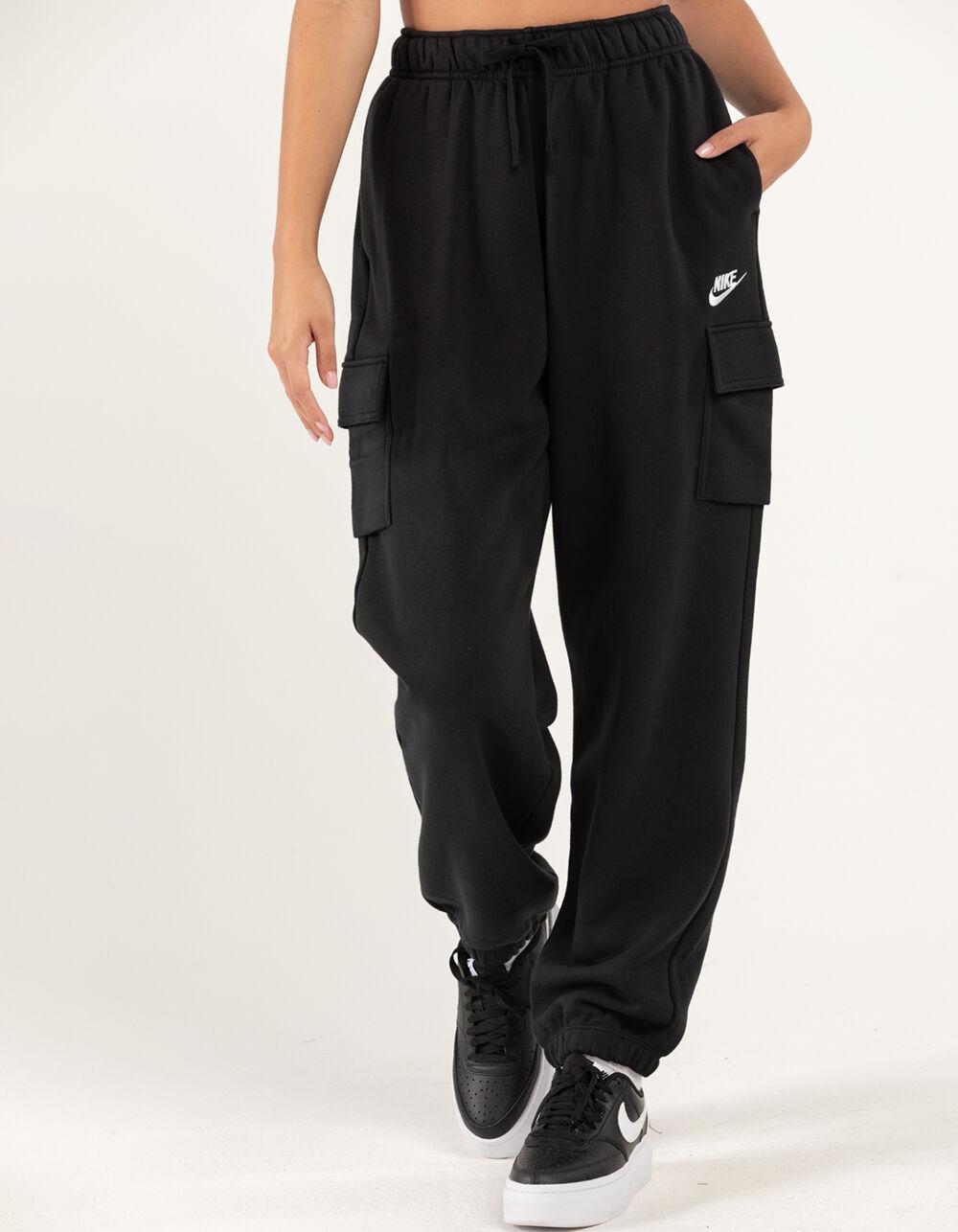 NIKE Sportswear Essentials Club Fleece Womens Cargo Sweatpants - BLACK Product Image