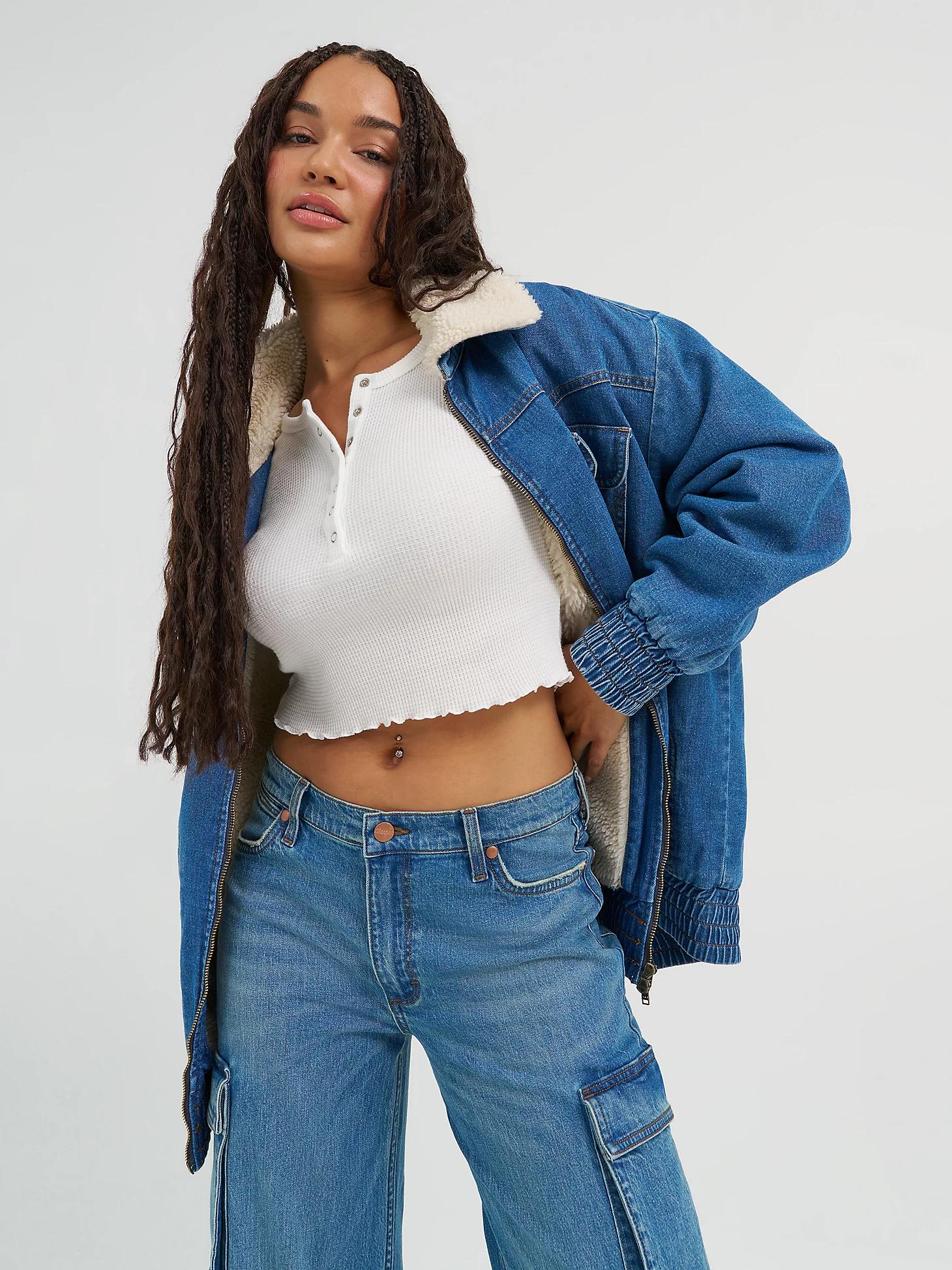 Women's Oversized Bomber Jacket in Azurite Product Image