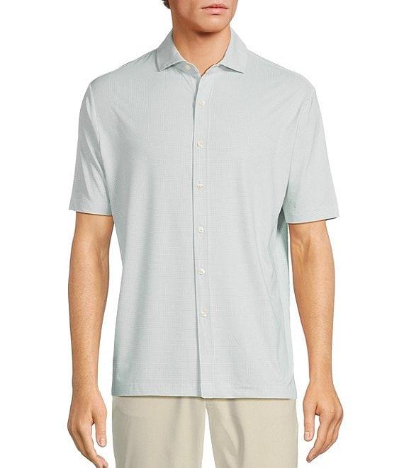 Hart Schaffner Marx Luxury Performance Short Sleeve Houndstooth Coatfront Shirt Product Image