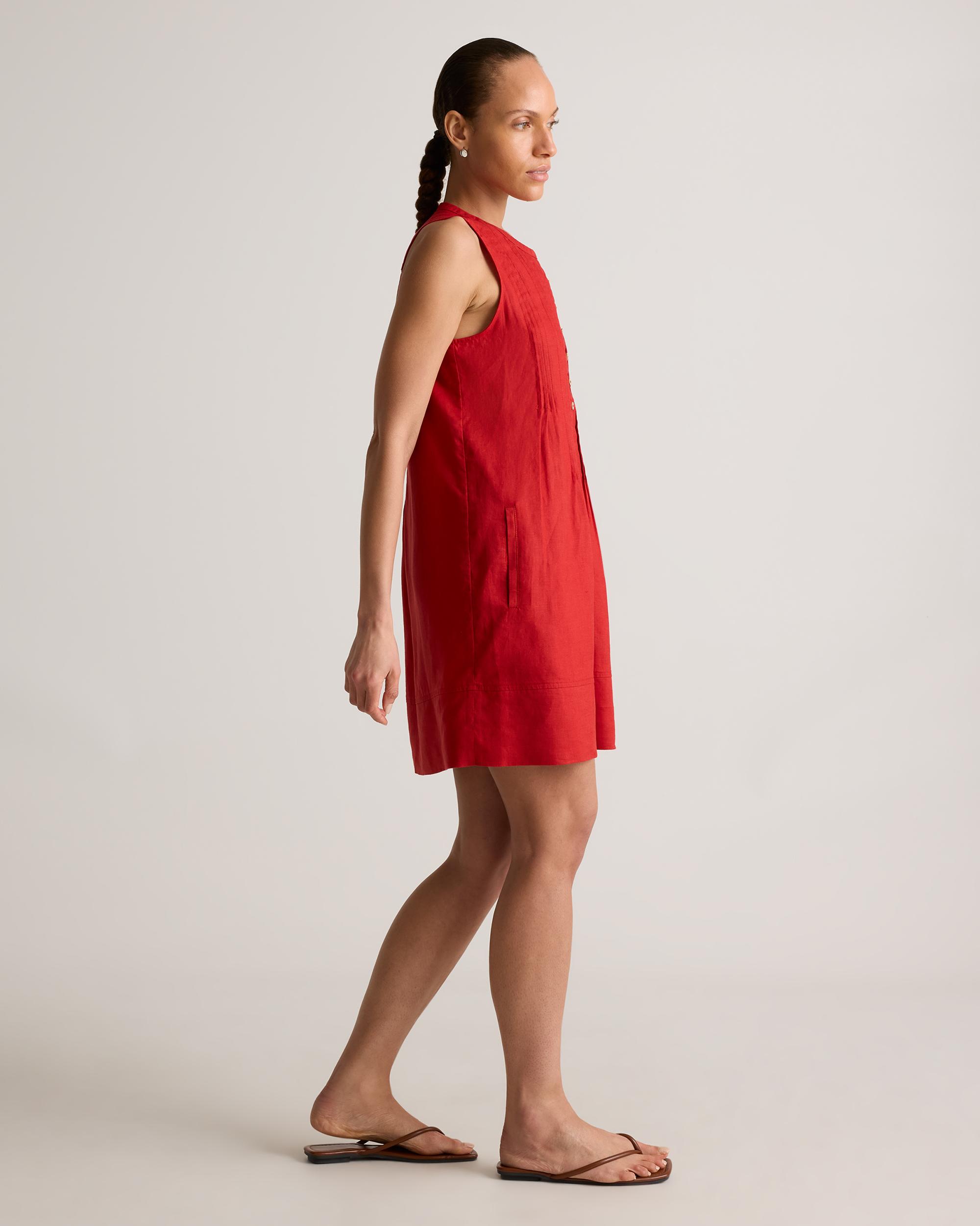 Quince | Women's 100% European Linen Sleeveless Swing Dress Product Image