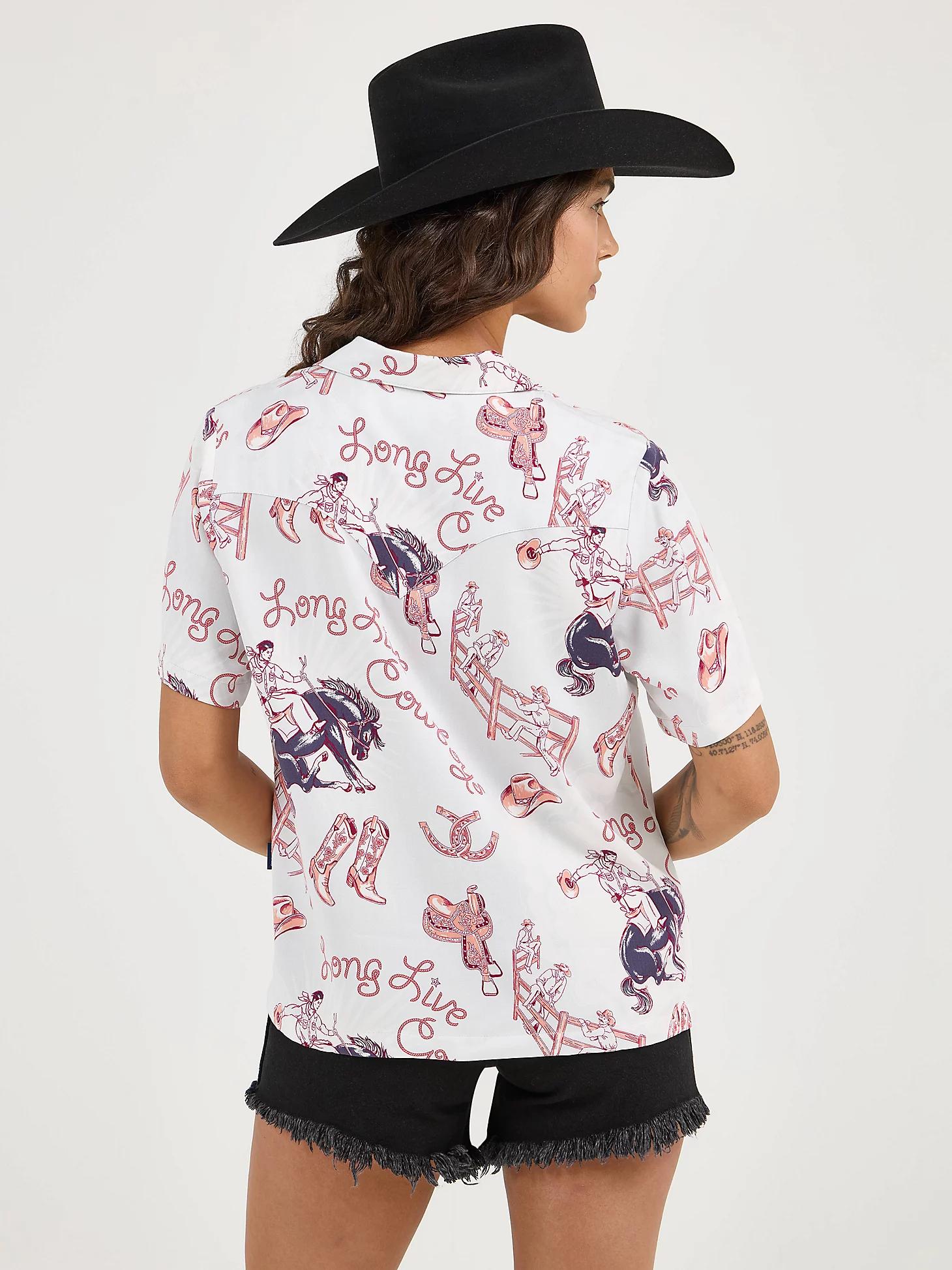 Women's Wrangler Retro® Cowgirl Camp Shirt in Ditsy Cowboy Product Image
