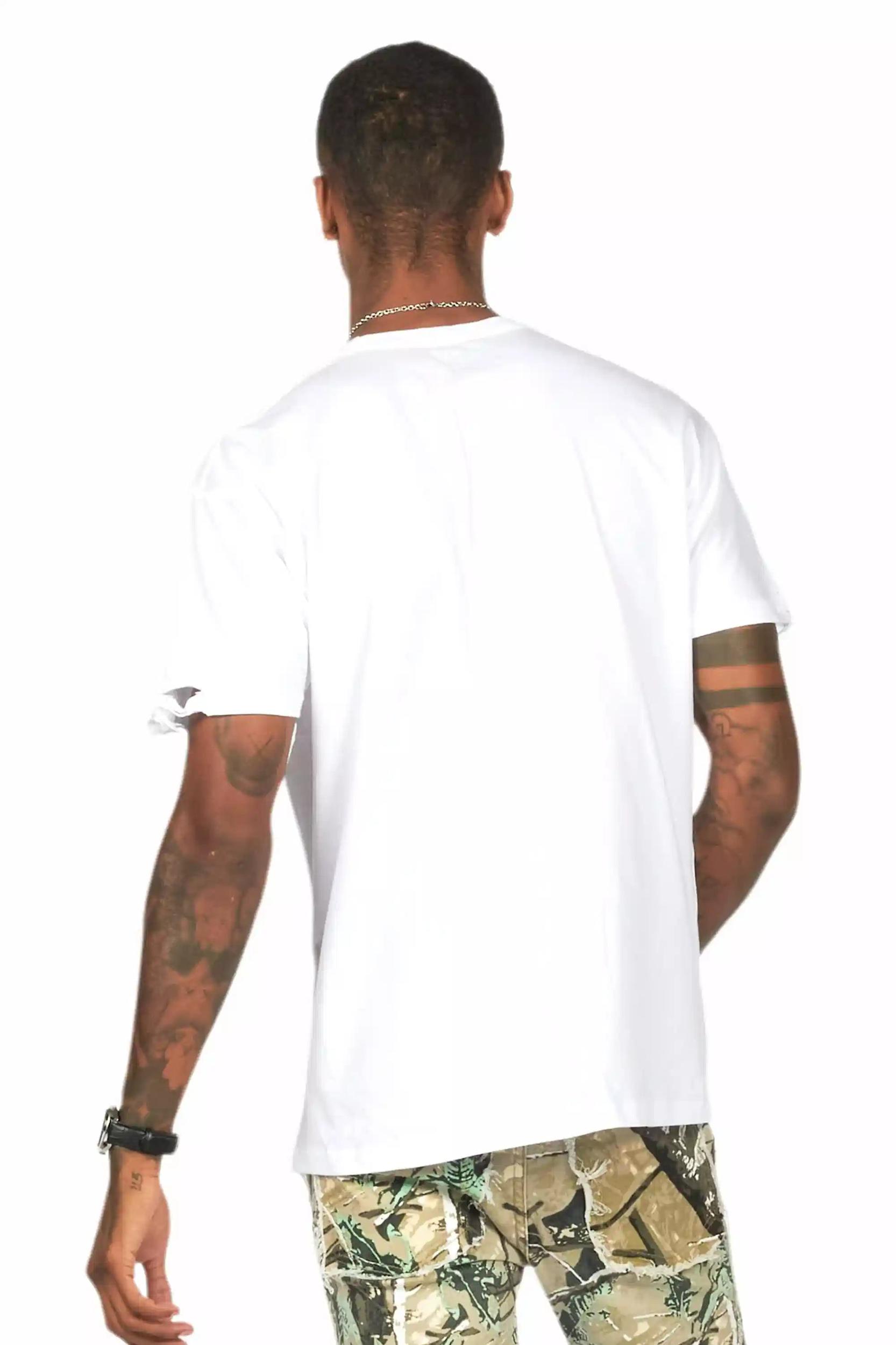 Tarl White Oversized Graphic T-Shirt Male Product Image