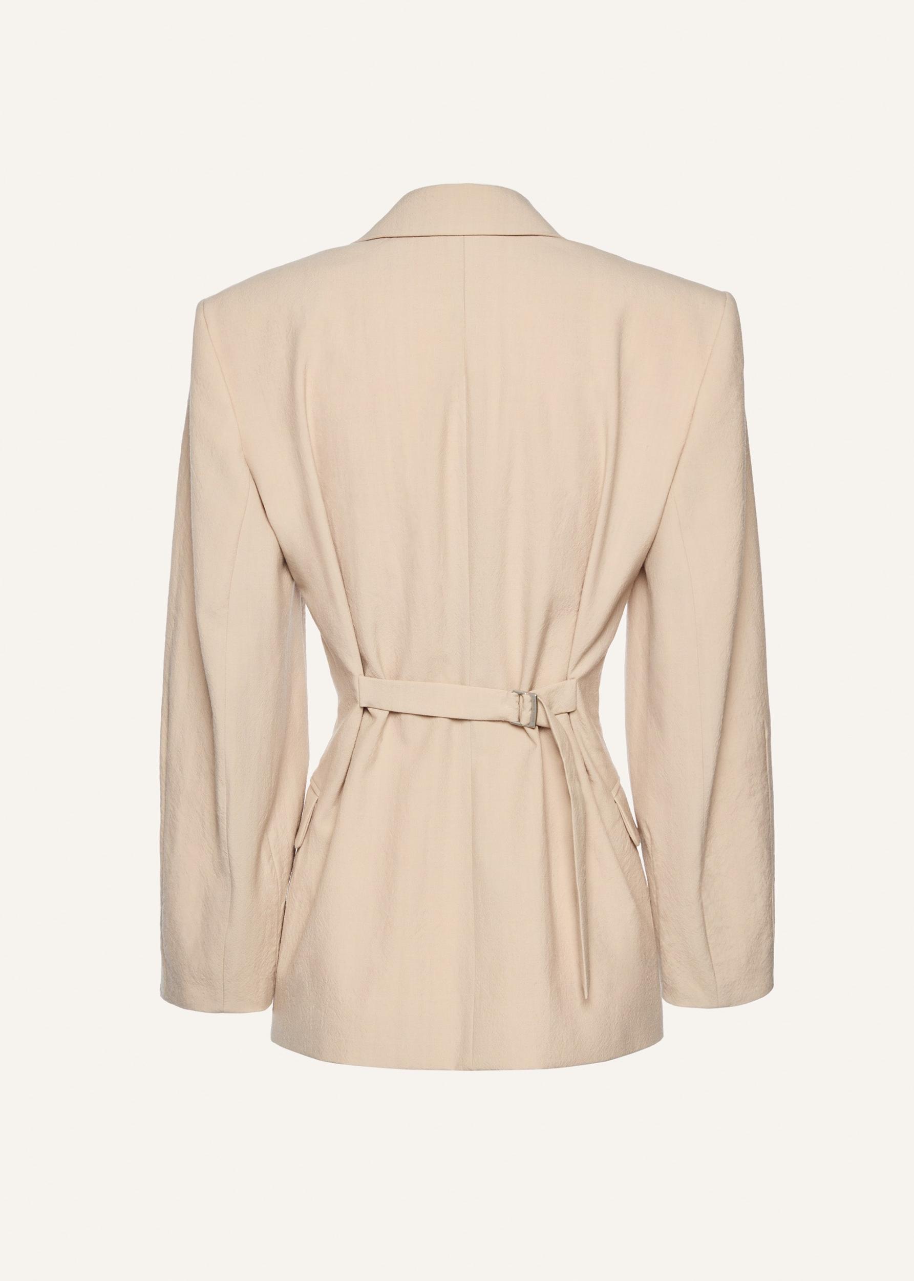 Wool hourglass blazer in beige Product Image