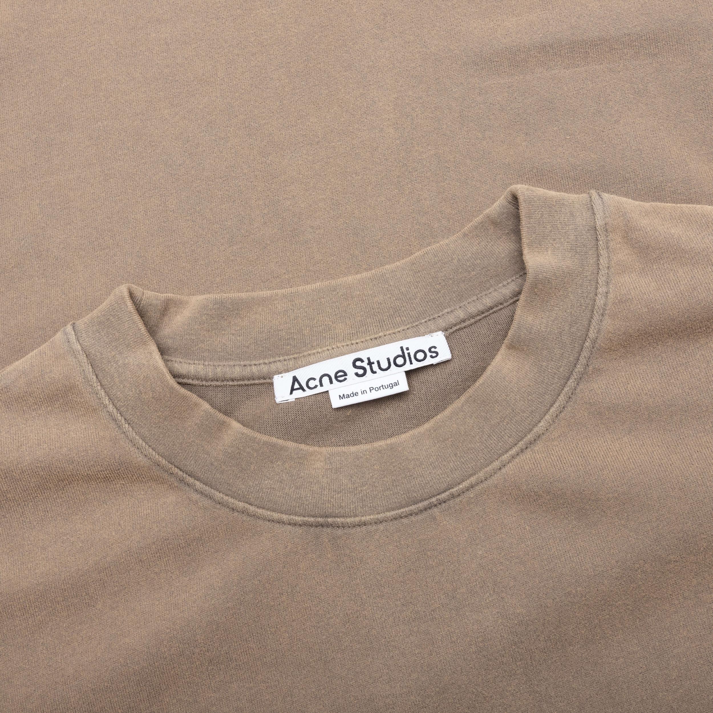 Garment Dyed Crew Neck T-shirt - Taupe Brown Male Product Image