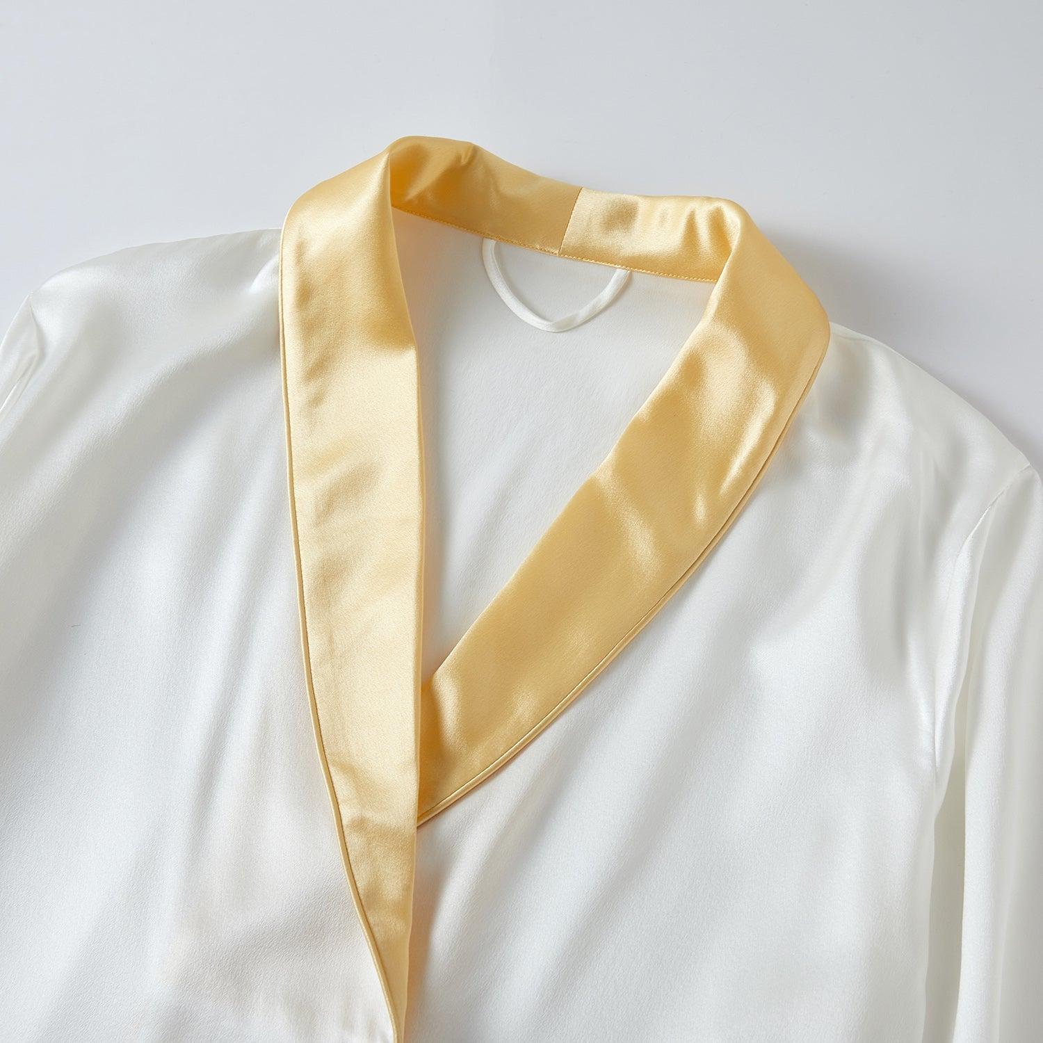 Daffodils Pure Silk Long Sleeve Pajama Set for Men Product Image