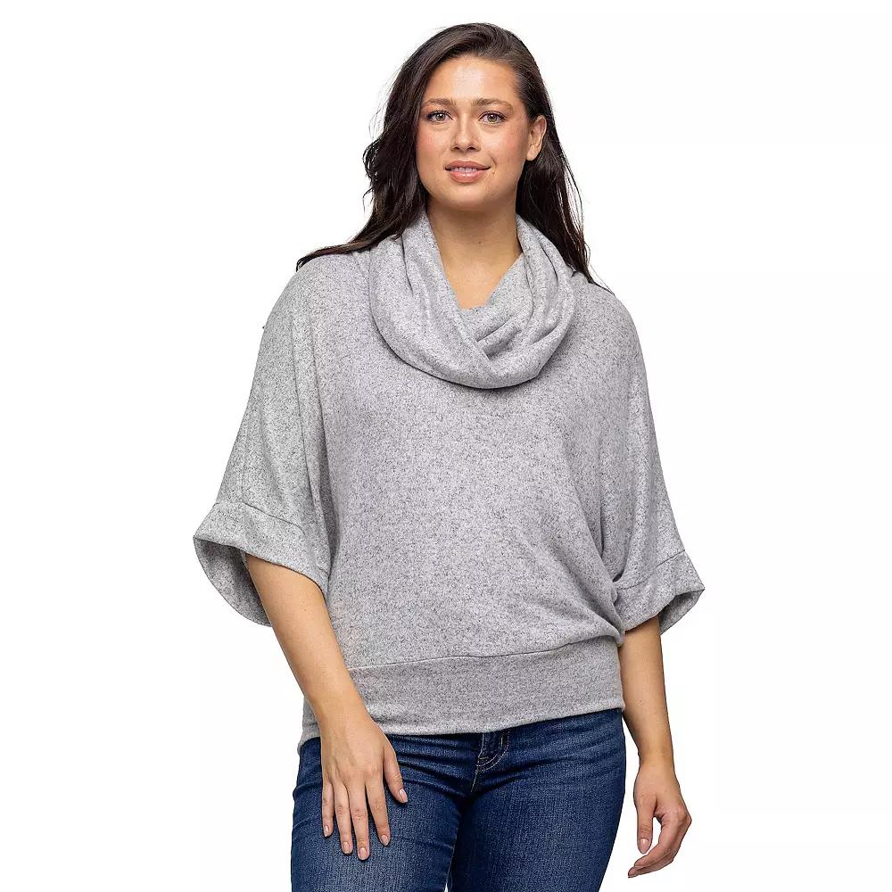 Women's 24Seven Comfort Apparel Cowl Neck Sweater Top,  Product Image