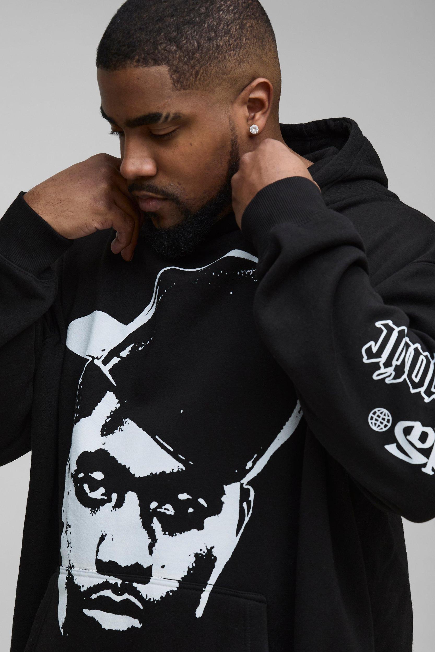 Plus Nas License Print Hoodie | boohooMAN USA Product Image