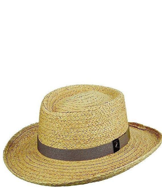 Dorfman Milano Scala Gambler Braided Raffia Straw 3 1/4#double; Brim Hat Product Image