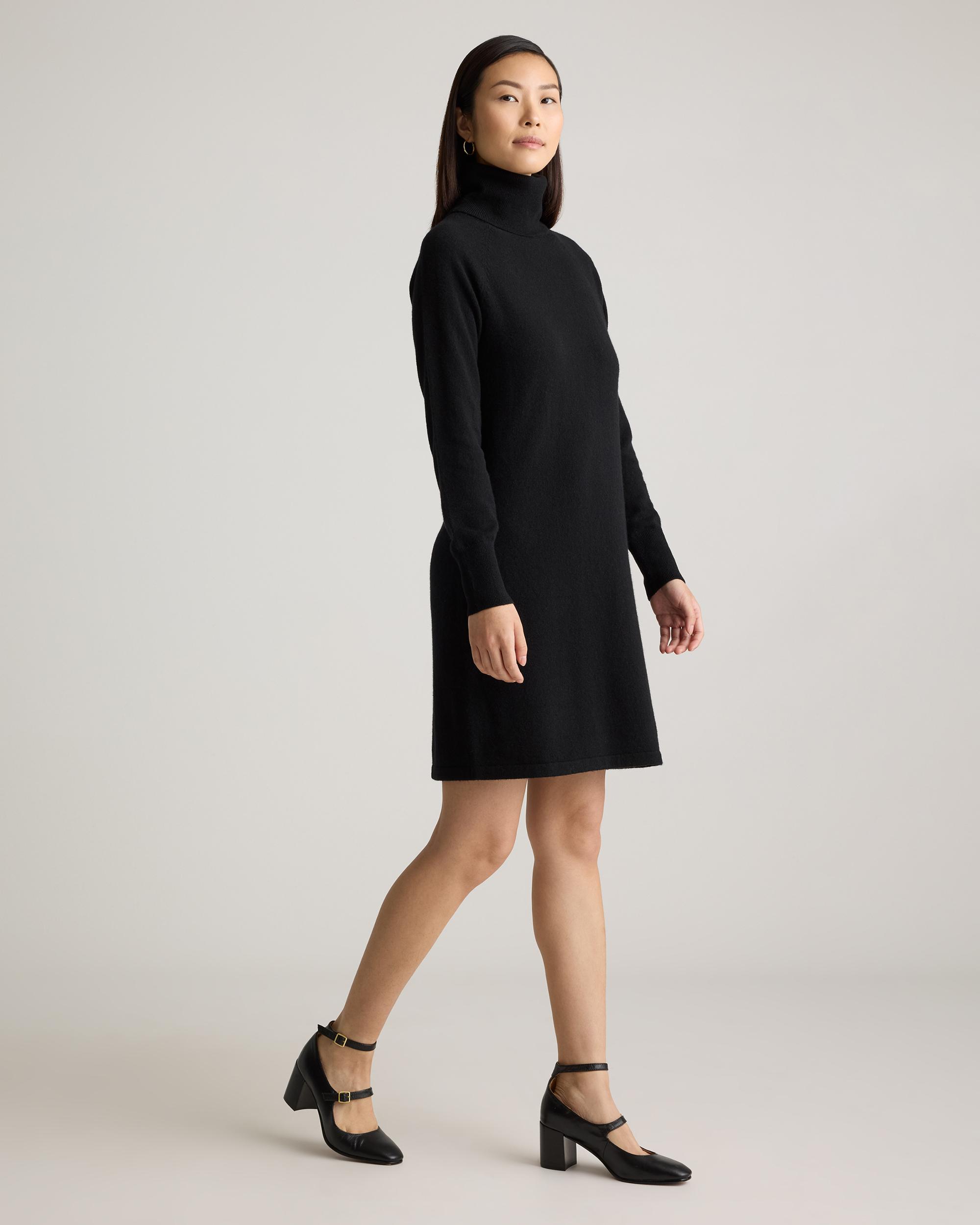 Quince | Women's Mongolian Cashmere Turtleneck Sweater Dress Size XS Product Image
