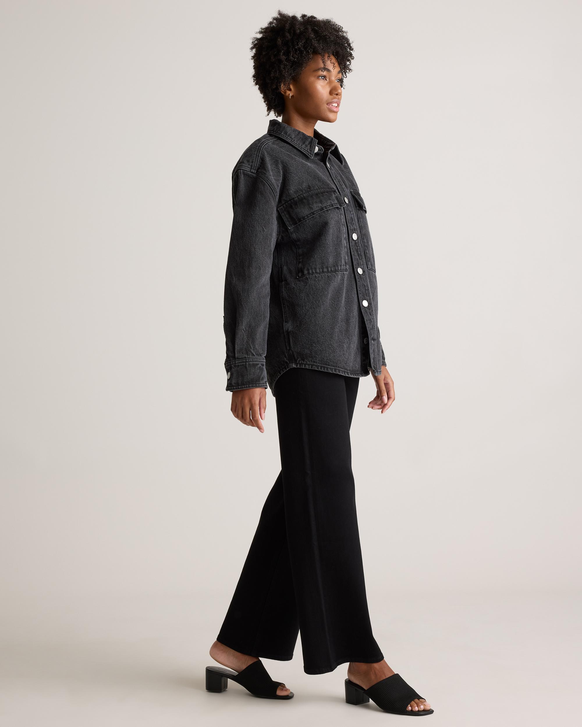 Quince | Women's Denim Cargo Shirt Jacket Size XS, Organic Cotton Product Image