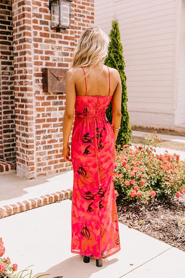 Luxe Living Mesh Maxi Dress in Dark Rose Product Image