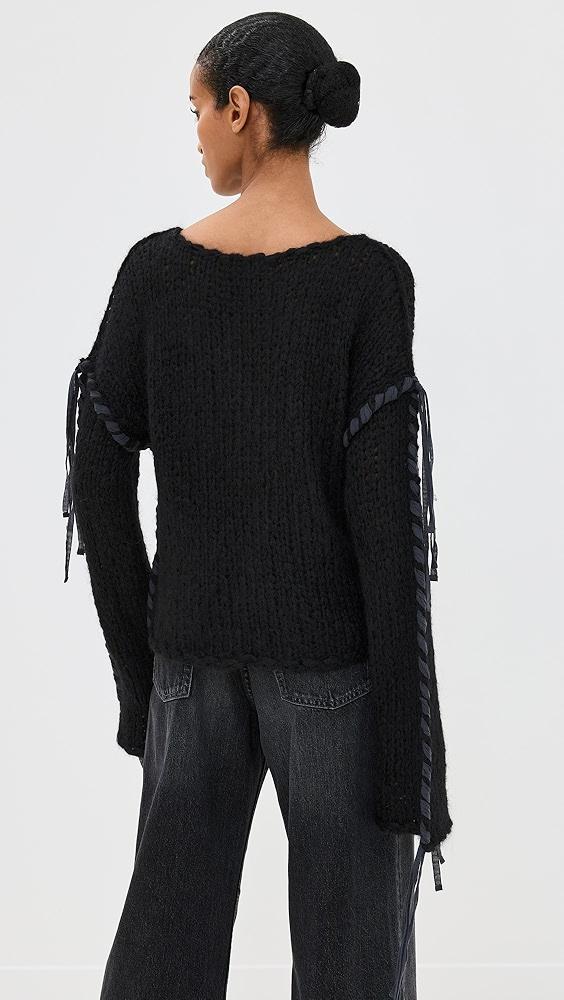 Acne Studios Komey Ribbon Lace Up Sweater | Shopbop Product Image