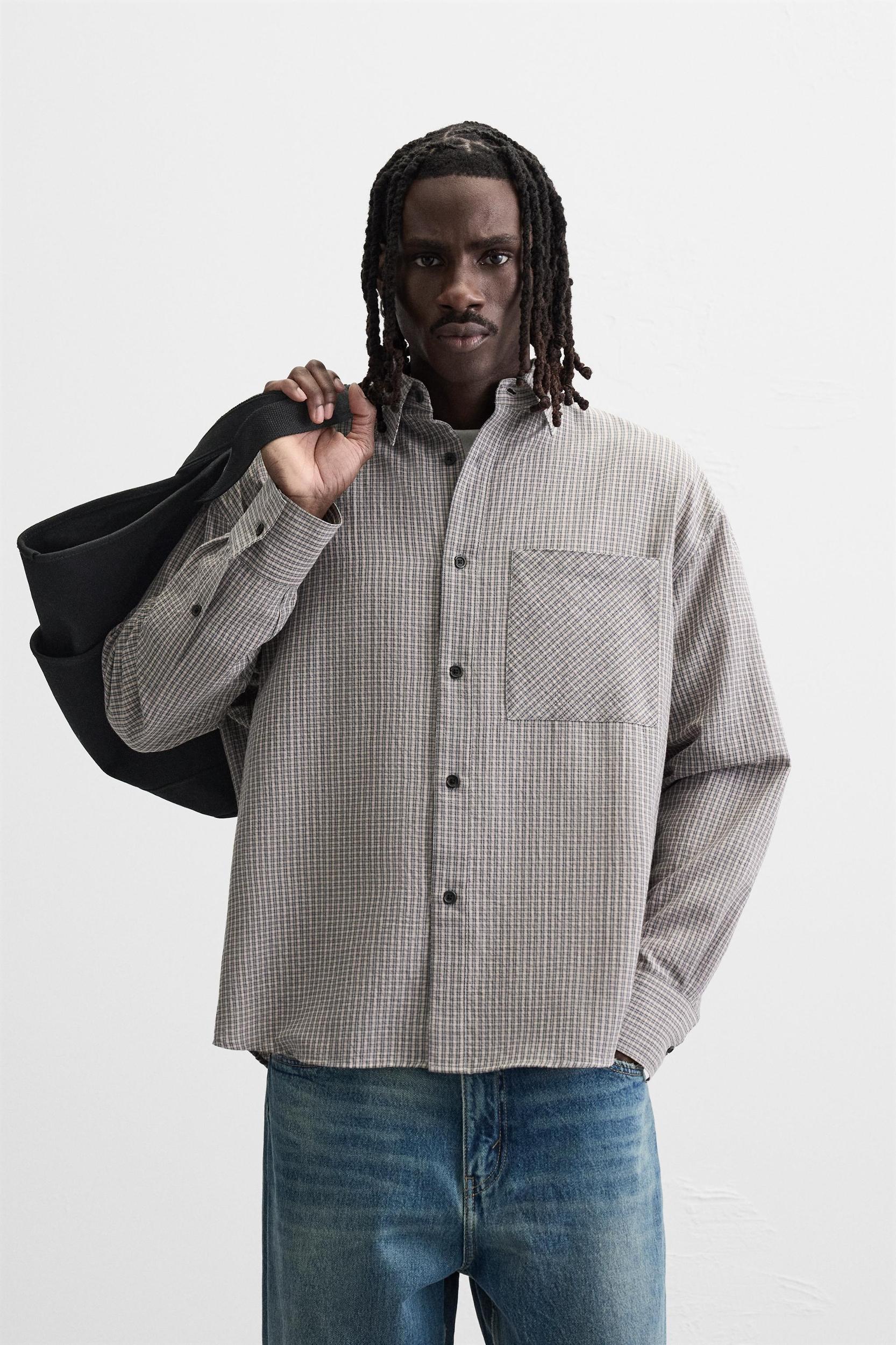 TEXTURED PLAID SHIRT Product Image