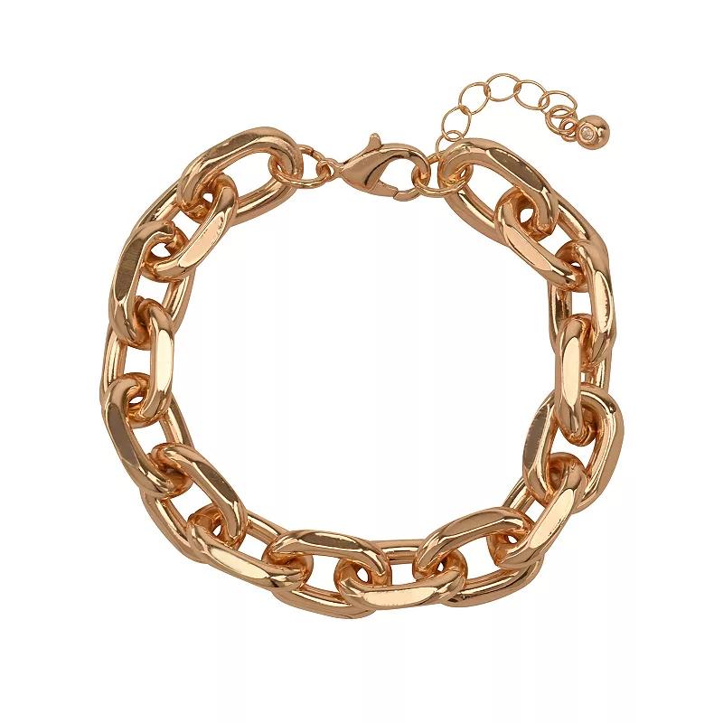 Chunky Chain Link Bracelet, Womens, Gold Tone Product Image