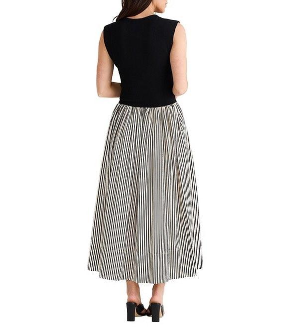 Brave + True Daphne Striped Sleeveless Crew Neck Maxi Dress Product Image