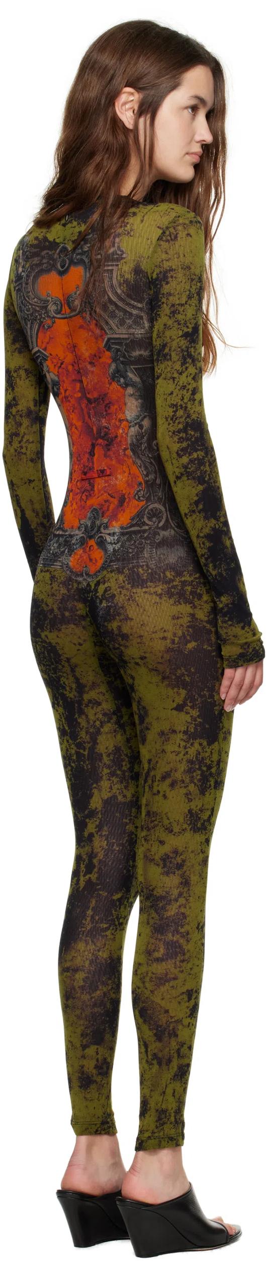 JEAN PAUL GAULTIER Graphic Print Full-length Dress With Long Sleeves In Black Product Image