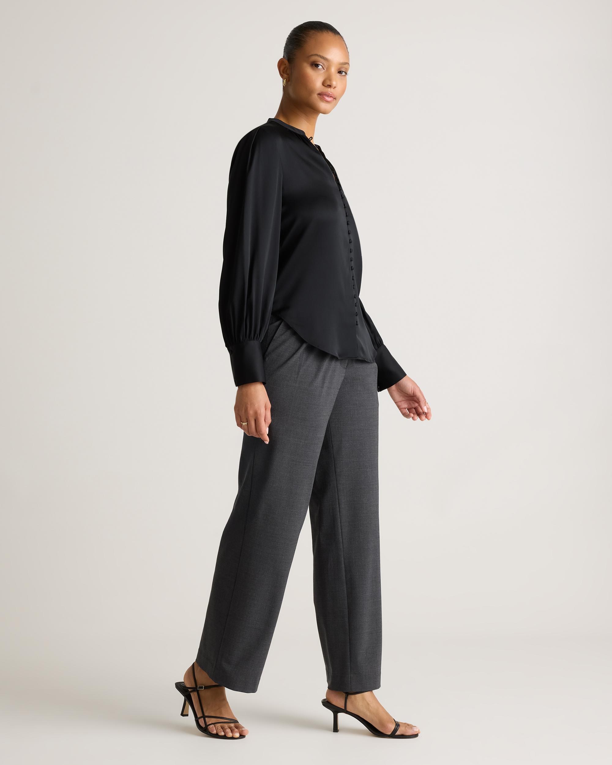 Quince | Women's Washable Stretch Silk Peasant Blouse Size XS Product Image