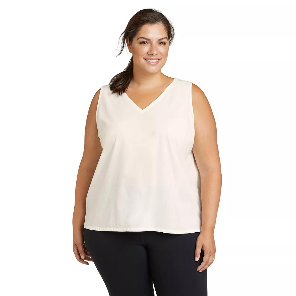 Plus Size Eddie Bauer Departure V-Neck Tank Top, Women's, Size: 1XL, Snow Product Image