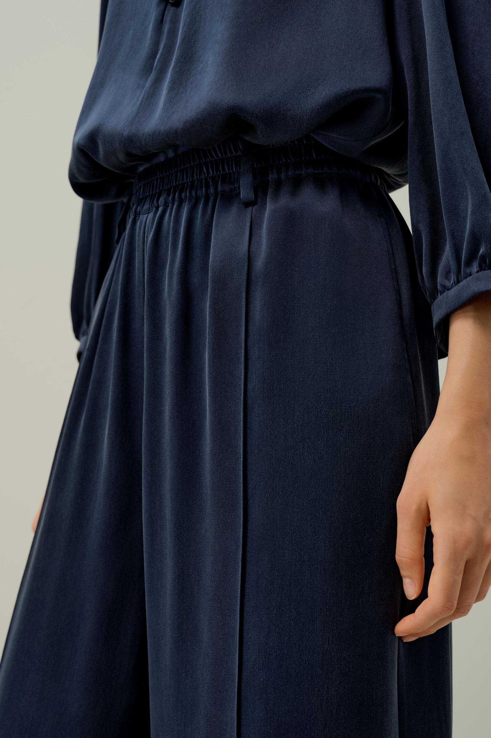 LILYSILK x Melissa Murrell Silk Suede Wide-Leg Pants Product Image