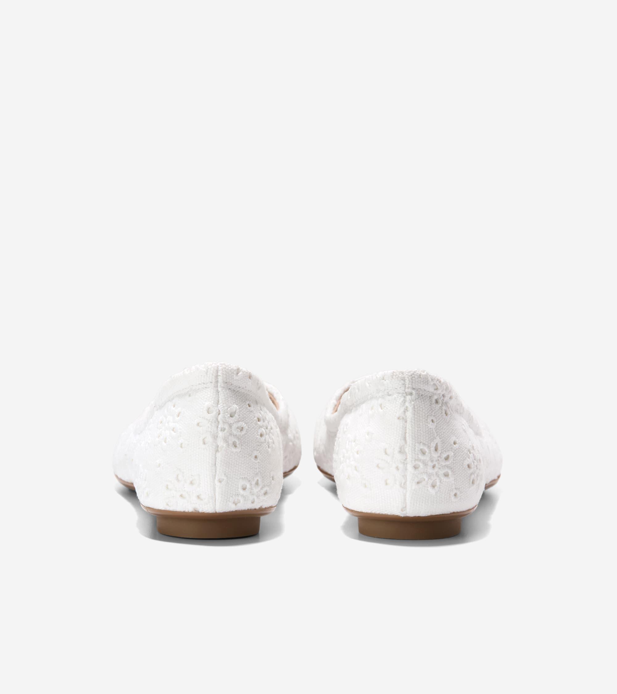 Women's Georgie Ballet Flats in White | Cole Haan Product Image