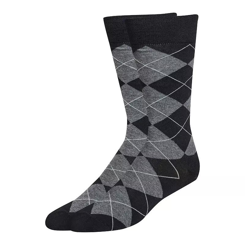 Men's Classic Argyle Crew Socks in Black | Cole Haan Product Image