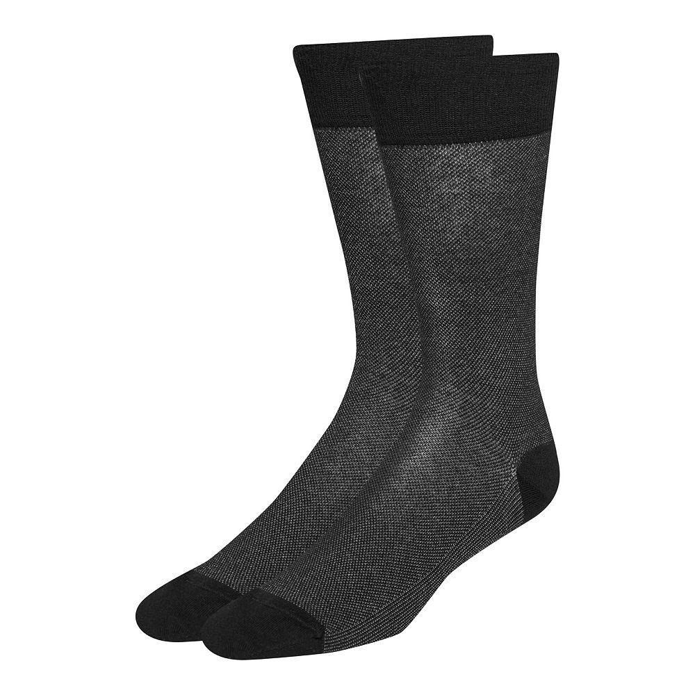 Men's Pique Crew Socks in Black | Cole Haan Product Image