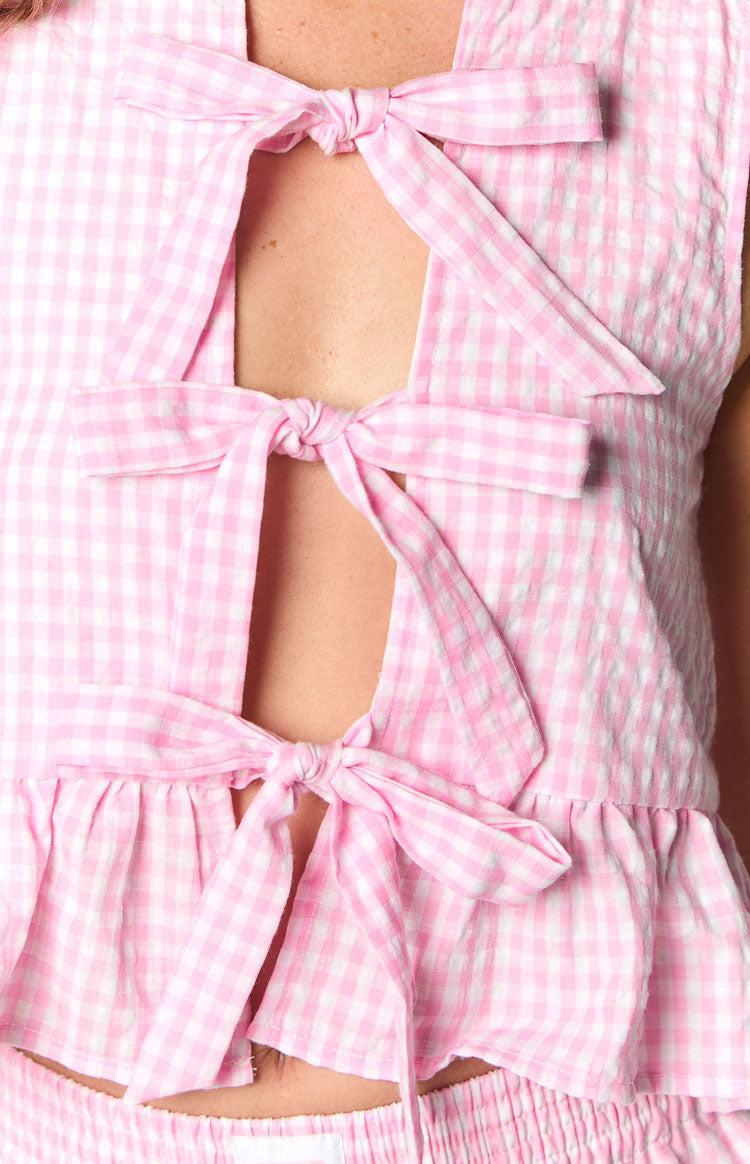 Baxter Pink Gingham Top Girls Product Image