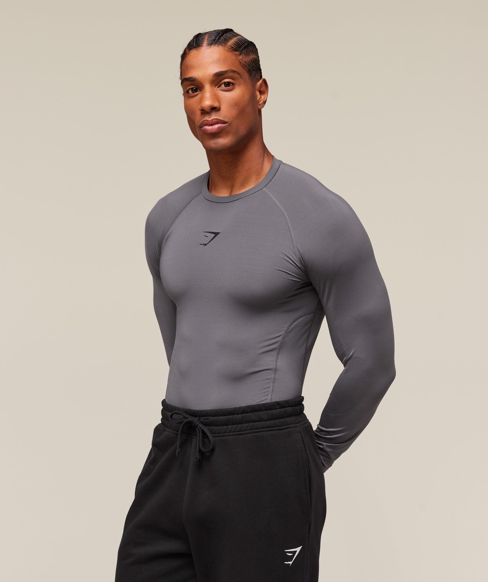 Gymshark Element Baselayer Long Sleeve T-Shirt - White Male Product Image