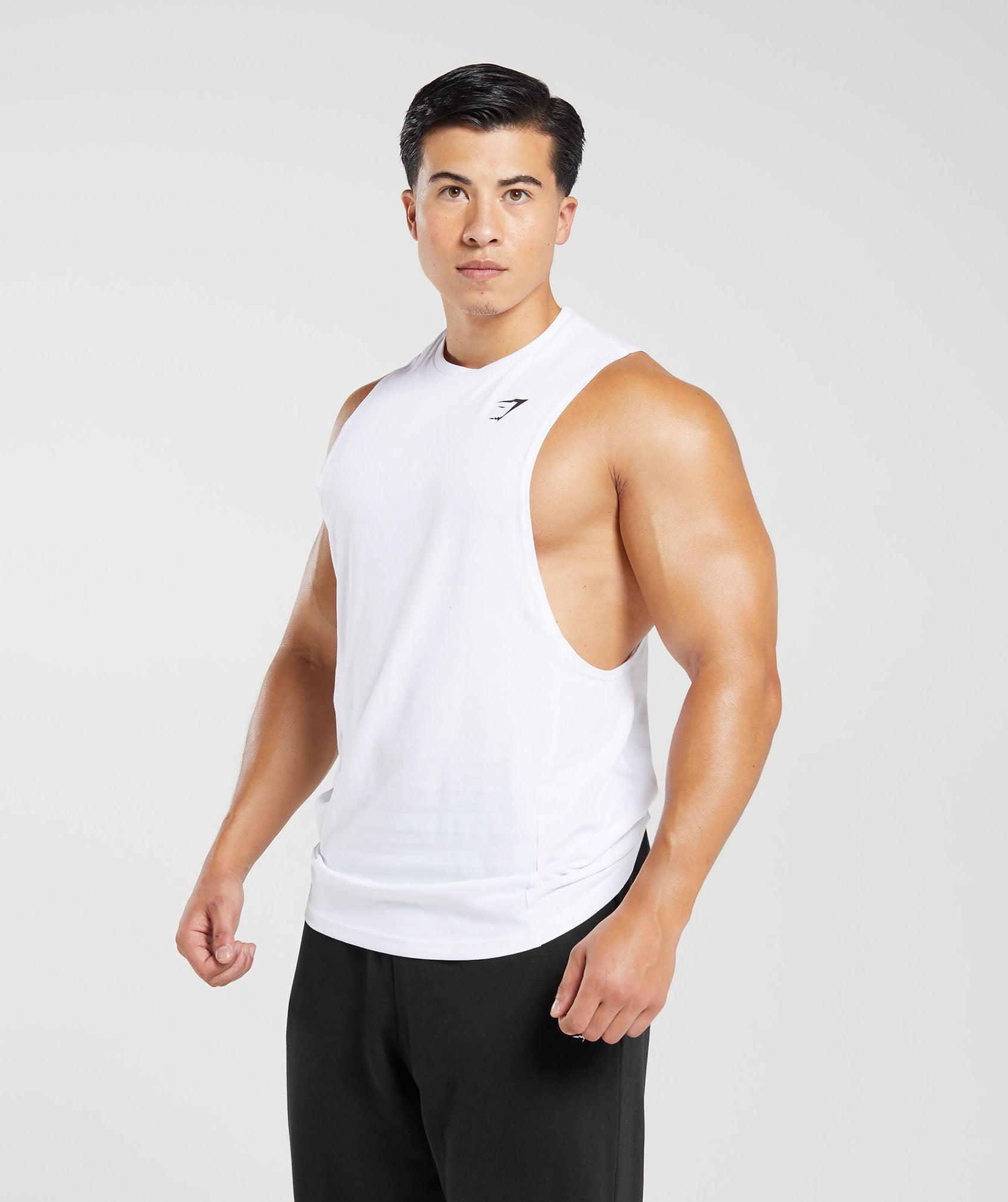 Gymshark React Drop Arm Tank - White Male Product Image