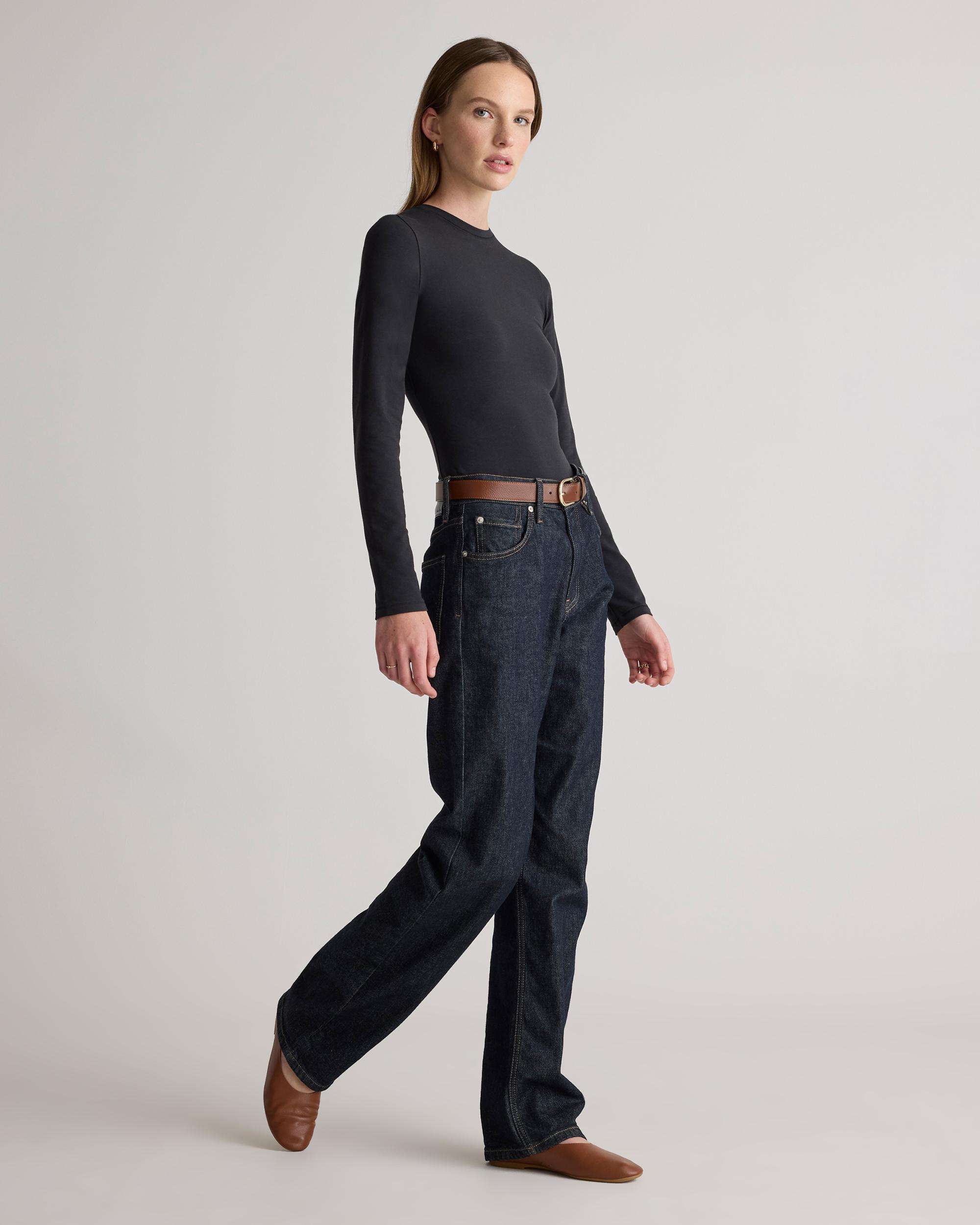 Quince | Women's Stretch Cotton Jersey Fitted Long Sleeve T-Shirt Size XL, Organic Cotton Product Image