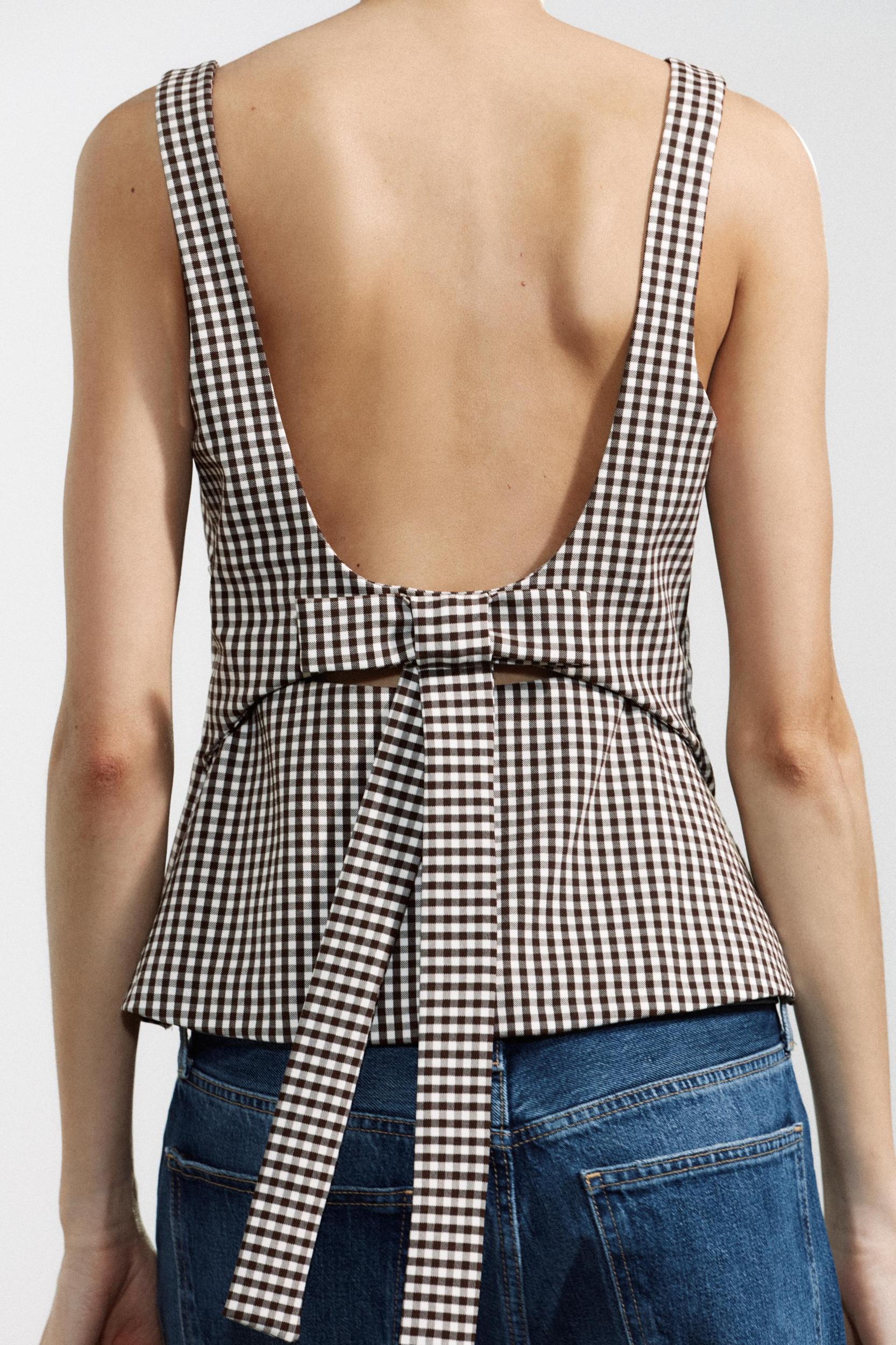 GINGHAM TOP WITH BOW Product Image