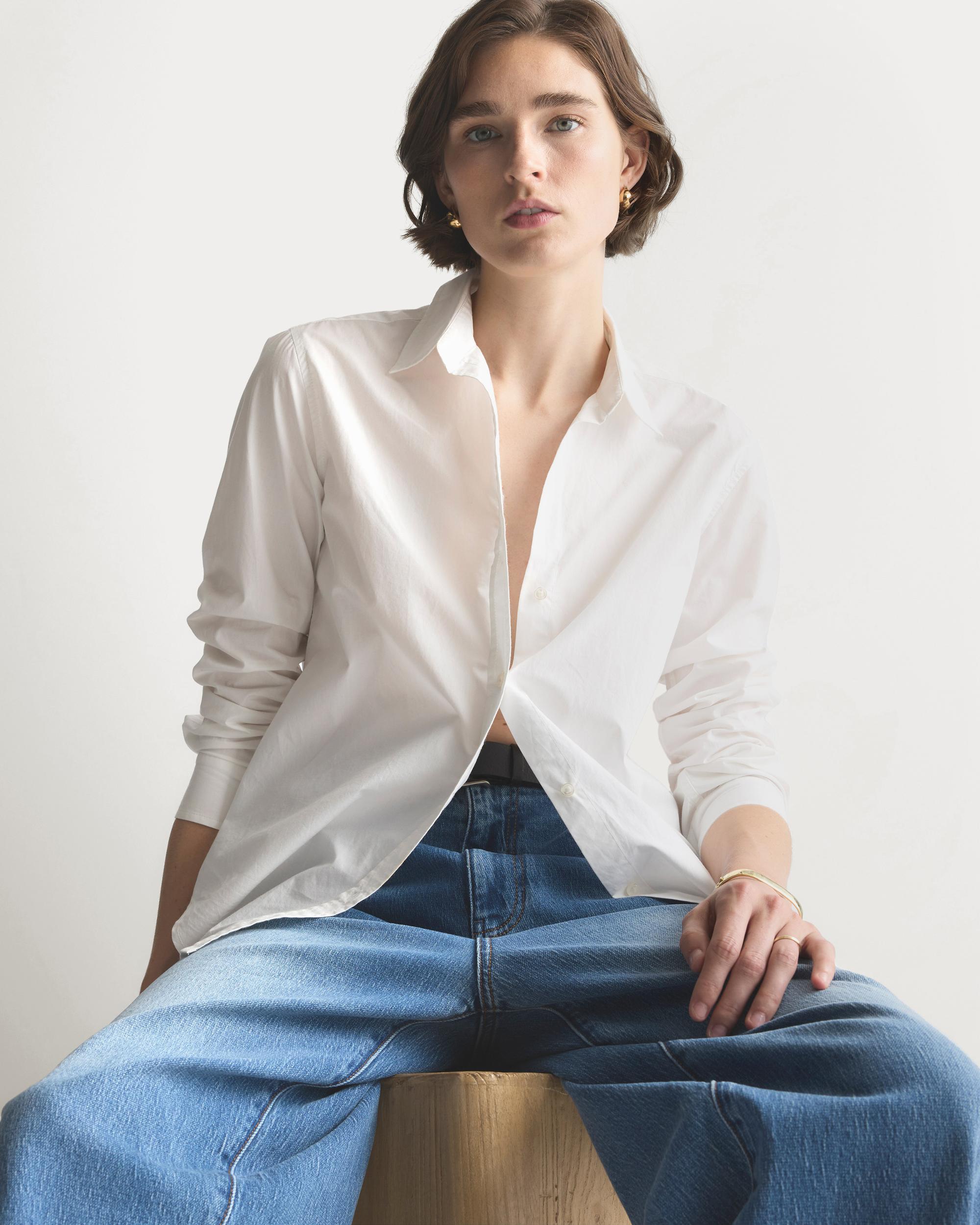Quince | Women's Poplin Long Sleeve Shirt Organic Cotton Product Image