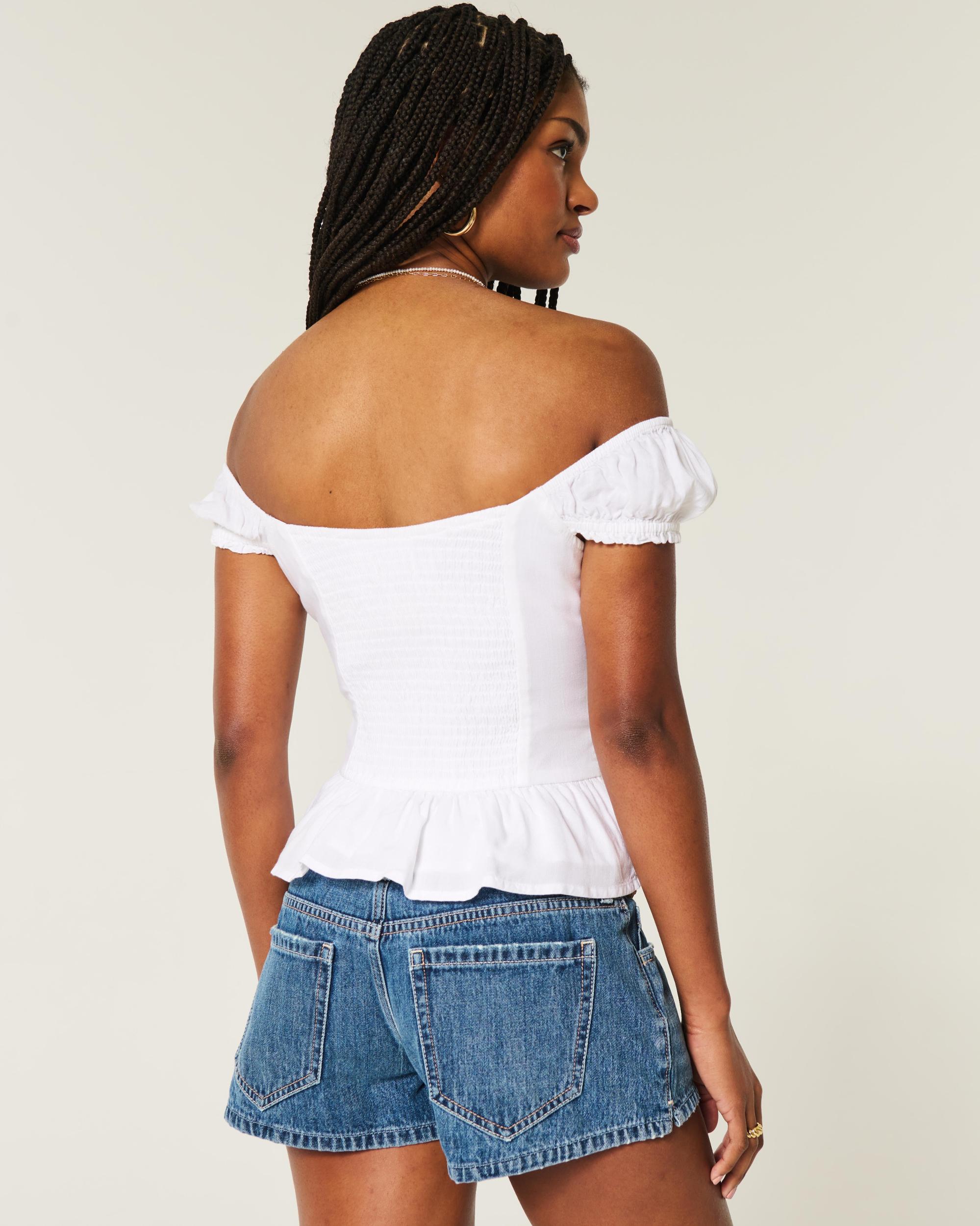 Off-the-Shoulder Pintuck Blouse Product Image