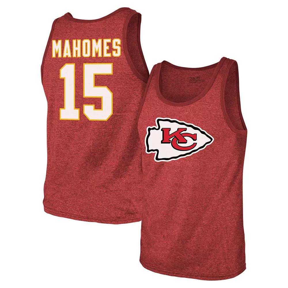 Men's Majestic Threads Patrick Mahomes Red Kansas City Chiefs Tri-Blend Player Name & Number Tank Top, Size: Medium Product Image