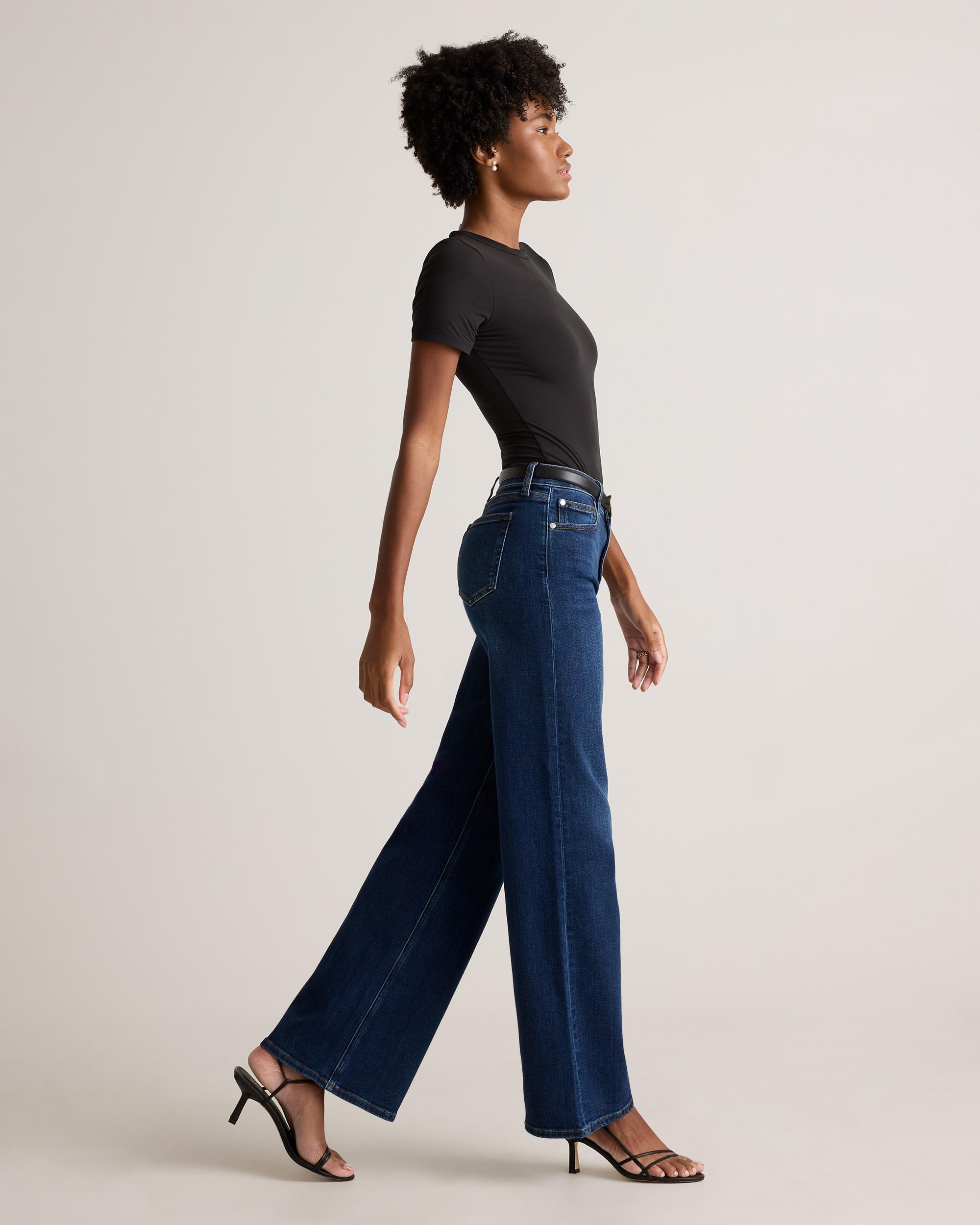 Quince | Women's Bella Stretch Wide Leg Jeans Organic Cotton Product Image