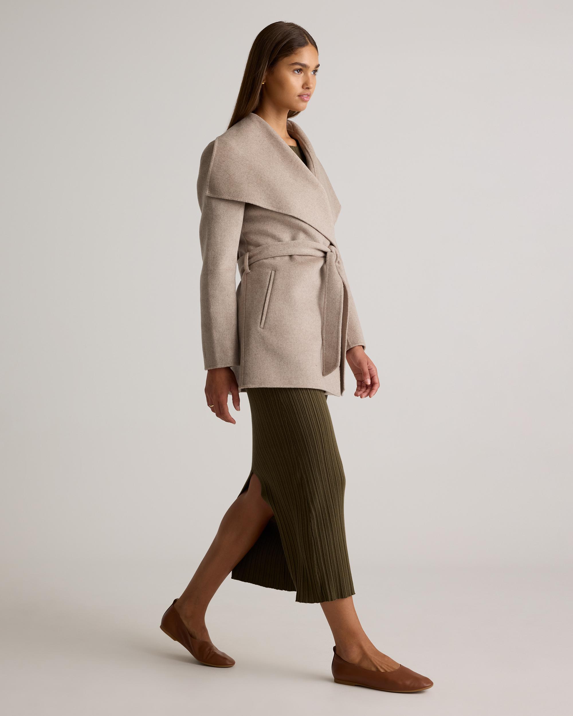 Quince | Women's Double-Faced Merino Wool Draped Collar Short Wrap Coat Product Image