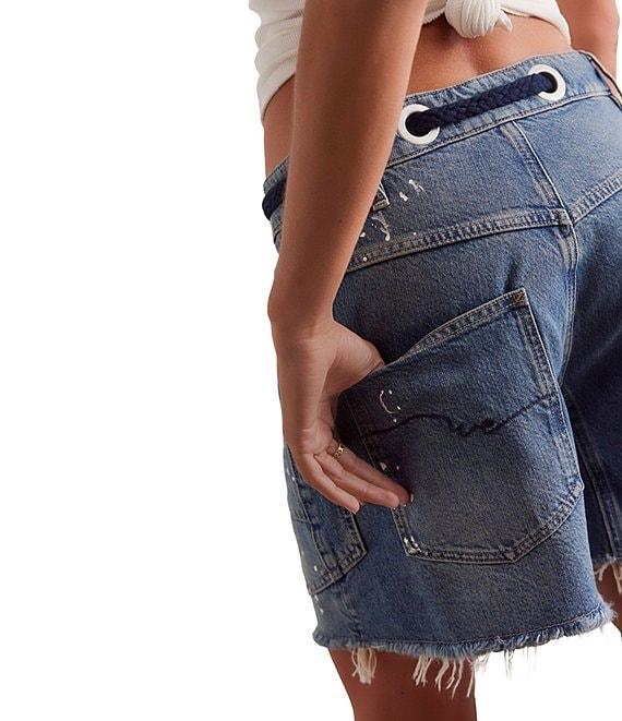 Free People Moxie Raw Hem Denim Shorts Product Image